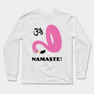 Namaste! - Pink Pool Flamingo Pop Art Long Sleeve T-Shirt